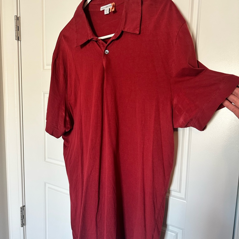 James Perse Rich Red Polo Shirt - Picture 4 of 5